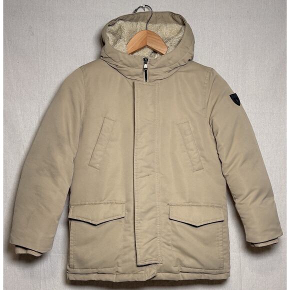 Polo Ralph Lauren Other - Polo Ralph Lauren Boys Faux Fur Trim Down Parka Jacket Coat Sz 8 Small Tan Khaki